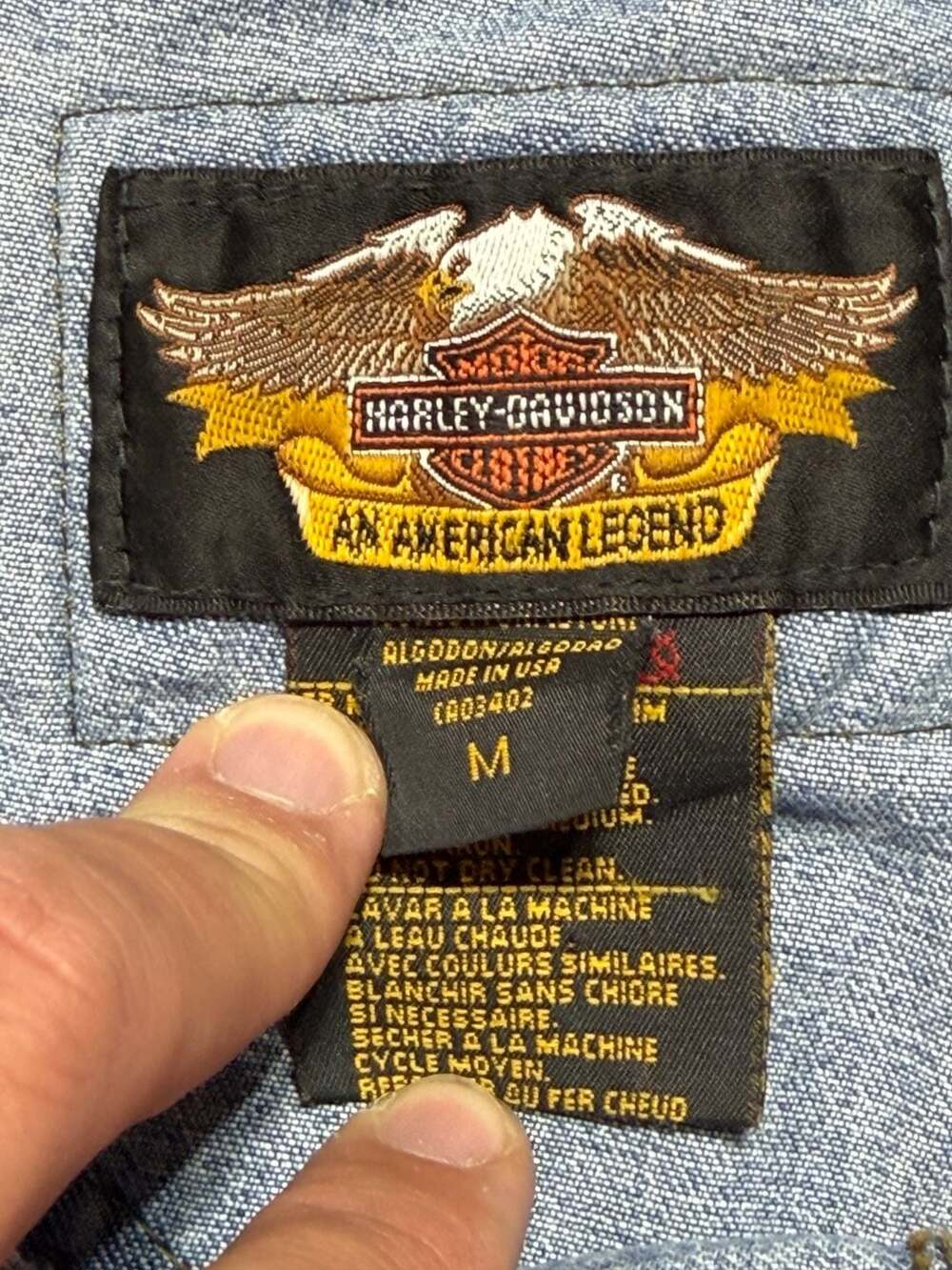 Vintage Harley-Davidson Denim Bib Overalls Medium - Picture 4 of 8